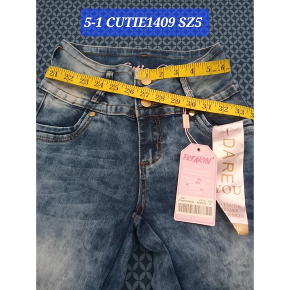 WAIST 26 INCHES SIZE 5 SKINNY JEANS STRETCH DENIM ACID BLUE 5-1 CUTIE 1409 SZ5 - Picture 2 of 11